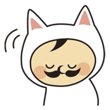 cat costume old guy sticker #1879591