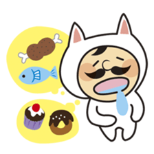 cat costume old guy sticker #1879604