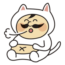 cat costume old guy sticker #1879605