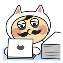 cat costume old guy sticker #1879612