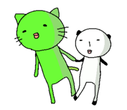 Rabbit and cat and panda. sticker #1880557