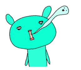 Rabbit and cat and panda. sticker #1880566