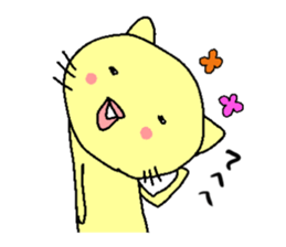 Rabbit and cat and panda. sticker #1880568