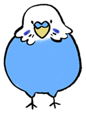 writing brush yuru-budgerigar sticker #1885655