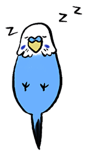 writing brush yuru-budgerigar sticker #1885660