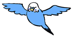 writing brush yuru-budgerigar sticker #1885661