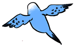 writing brush yuru-budgerigar sticker #1885662