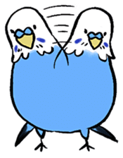 writing brush yuru-budgerigar sticker #1885663