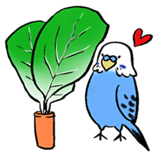 writing brush yuru-budgerigar sticker #1885664