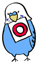 writing brush yuru-budgerigar sticker #1885667