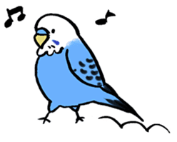 writing brush yuru-budgerigar sticker #1885669