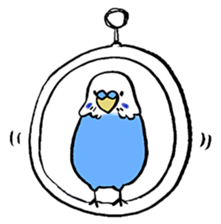 writing brush yuru-budgerigar sticker #1885677