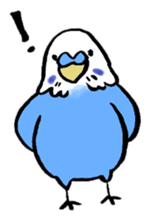 writing brush yuru-budgerigar sticker #1885682