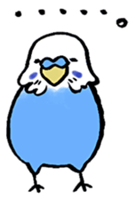 writing brush yuru-budgerigar sticker #1885683
