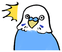 writing brush yuru-budgerigar sticker #1885684