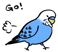 writing brush yuru-budgerigar sticker #1885691
