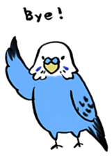 writing brush yuru-budgerigar sticker #1885692