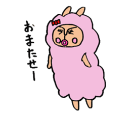 alpaca woman sticker #1885774