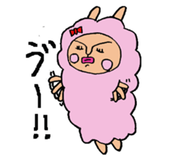 alpaca woman sticker #1885775