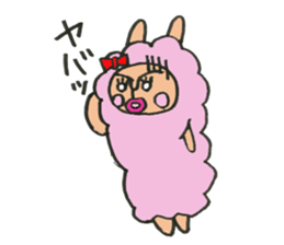 alpaca woman sticker #1885778