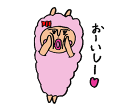 alpaca woman sticker #1885779