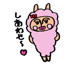 alpaca woman sticker #1885781