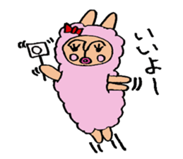 alpaca woman sticker #1885783
