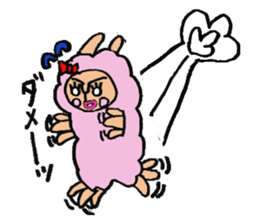 alpaca woman sticker #1885786