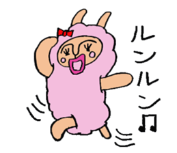 alpaca woman sticker #1885792