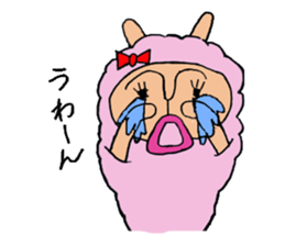 alpaca woman sticker #1885793