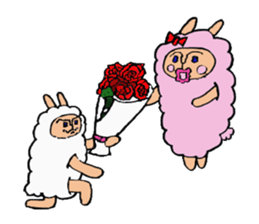 alpaca woman sticker #1885810