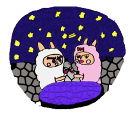 alpaca woman sticker #1885811