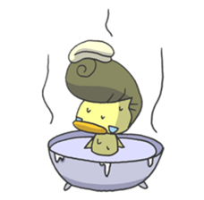 Kawaii hair style sticker #1886466