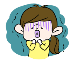 Pouty lips girl sticker #1890415