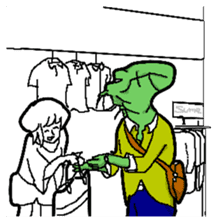 Living landscape in Japan phrase alien. sticker #1893918