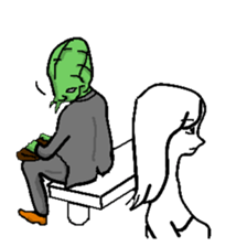 Living landscape in Japan phrase alien. sticker #1893936