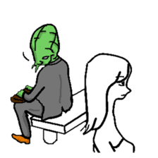 Living landscape in Japan phrase alien. sticker #1893936