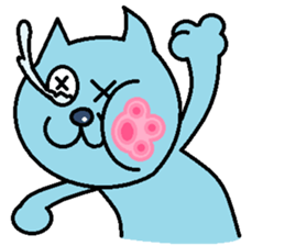 Cat light blue sticker #1898326