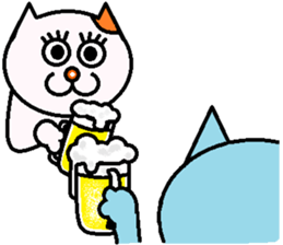 Cat light blue sticker #1898331