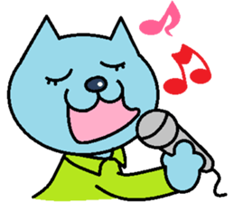 Cat light blue sticker #1898333