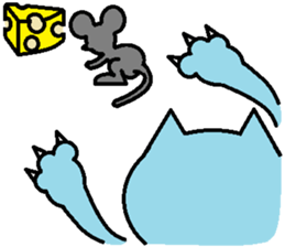 Cat light blue sticker #1898335