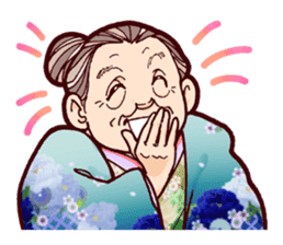 Japanese lovely cute grandma "yoshiko". sticker #1904941