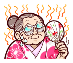 Japanese lovely cute grandma "yoshiko". sticker #1904977