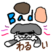 Dog mameta 3    [English/Japanese]1 sticker #1908831