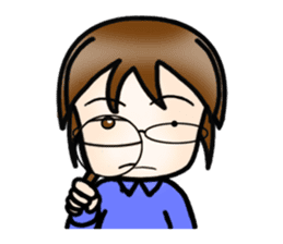 A blue glasses boy sticker #1908893