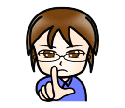 A blue glasses boy sticker #1908896