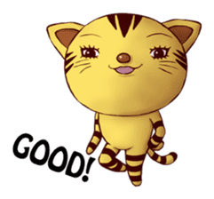 Tiger stripe cat's reaction sticker #1909153