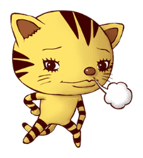 Tiger stripe cat's reaction sticker #1909180