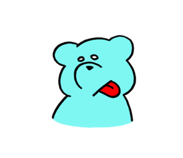 Blue bear and bird. sticker #1909864