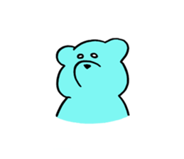 Blue bear and bird. sticker #1909865